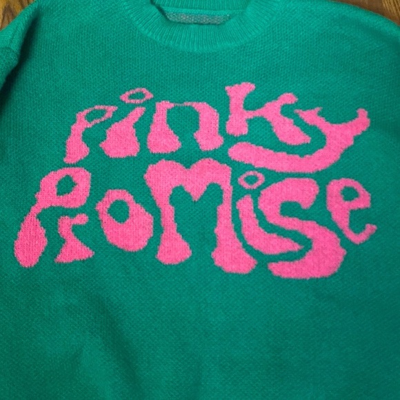 🎀🍒 Pinky Promise 🍒🎀 Cute Retro Knit Tunic Sweater - Picture 4 of 12